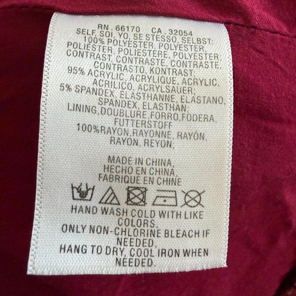 DANIEL RAINN Anthropologie Burgundy Lace Short Sleeve Sweater Small - Picture 12 of 12